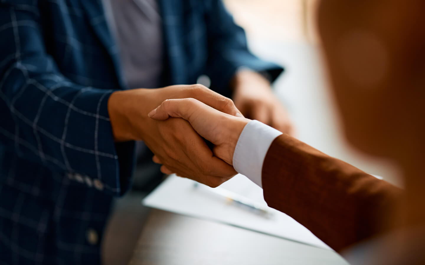 Man and woman shaking hands
